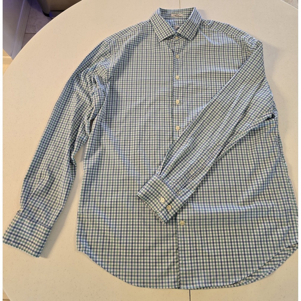 Peter Millar Crown Sport Large Long Sleeve Men's Shirt Plaid Business -87 - Picture 4 of 7